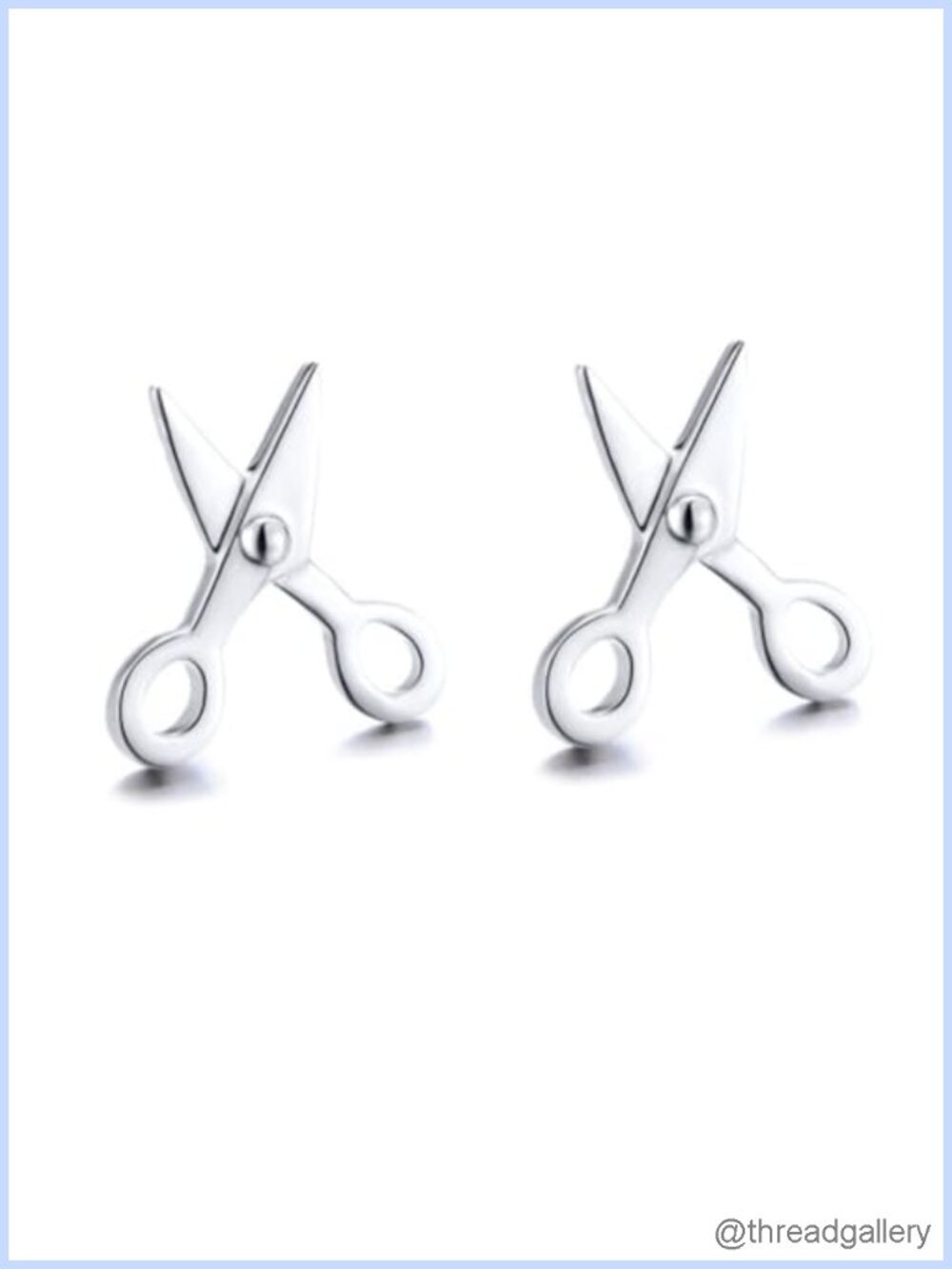 Sterling Silver Scissors Stud Earrings Push Back Women's Jewelry
